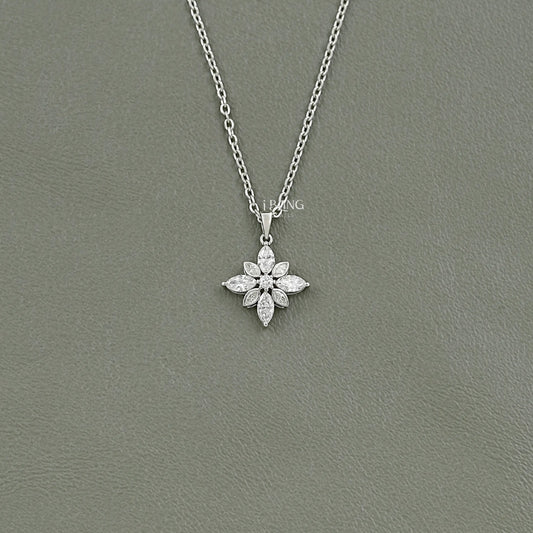 Marquise Cut Lab Diamond Floral Shape Pendant Pendants