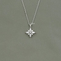 Marquise Cut Lab Diamond Floral Shape Pendant