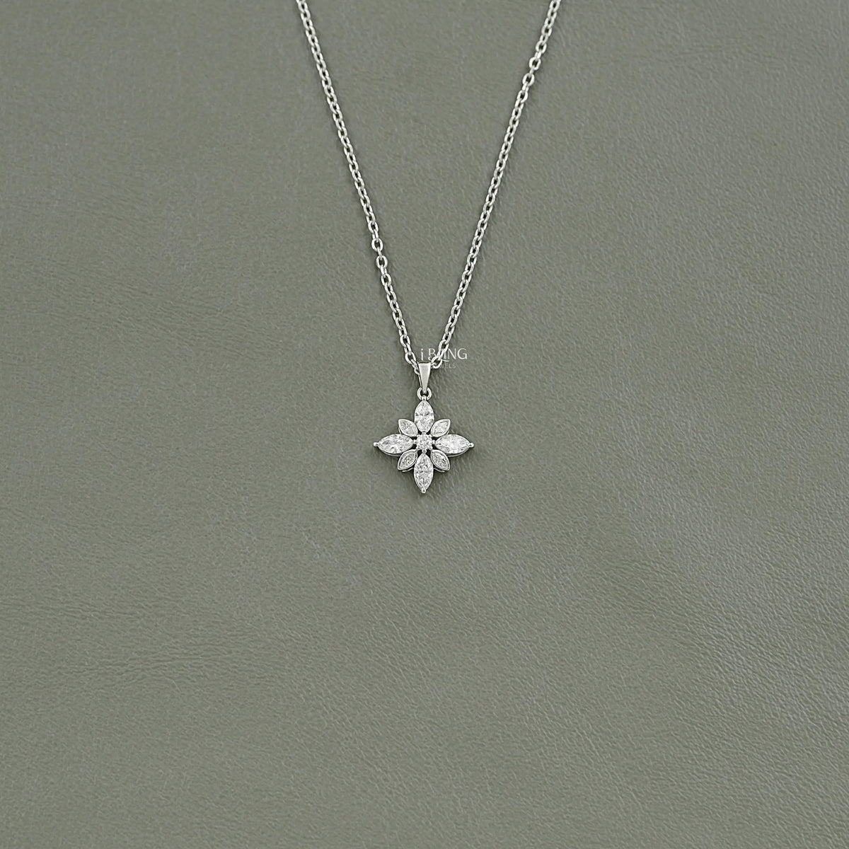 Marquise Cut Lab Diamond Floral Shape Pendant Pendants