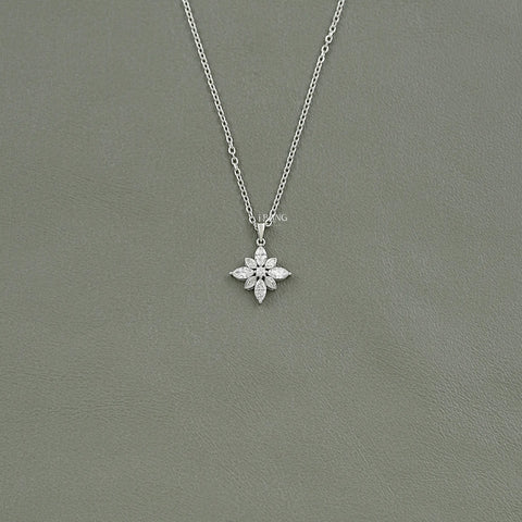Marquise Cut Lab Diamond Floral Shape Pendant