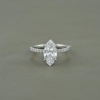 Marquise Cut Lab Diamond Solitaire Accent Ring