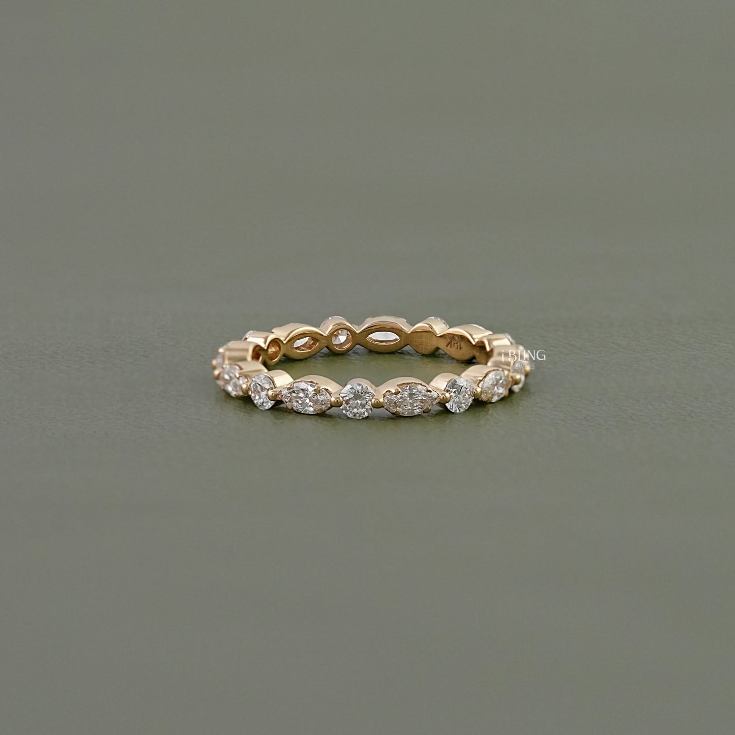 Marquise & Round Lab Grown Diamond Wedding Band Band