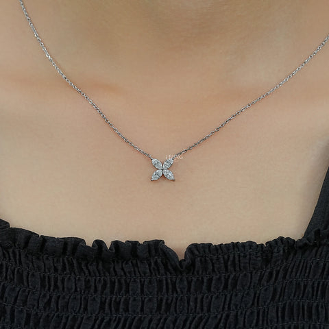 Marquise Lab Grown Diamond Floral Pendant Set