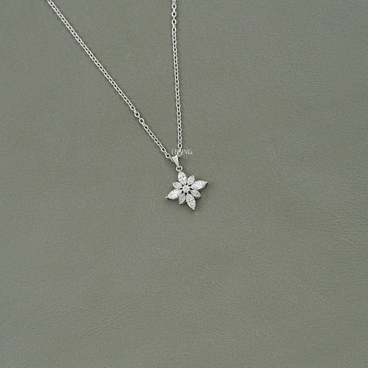 Marquise Cut Lab Diamond Floral Shape Pendant Pendants