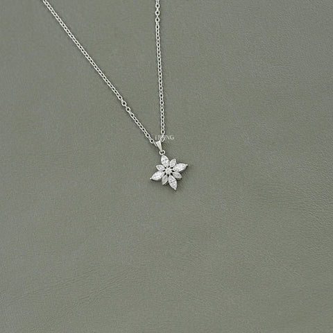 Marquise Cut Lab Diamond Floral Shape Pendant