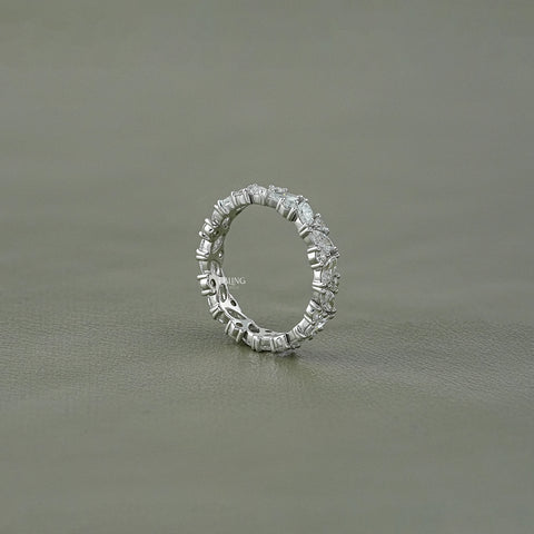 Marquise And Round Diamond Eternity Wedding Band