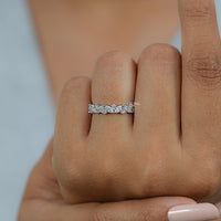 Marquise And Round Diamond Eternity Wedding Band