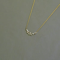 Marquise Cut Lab Diamond Floral Leaf Necklace