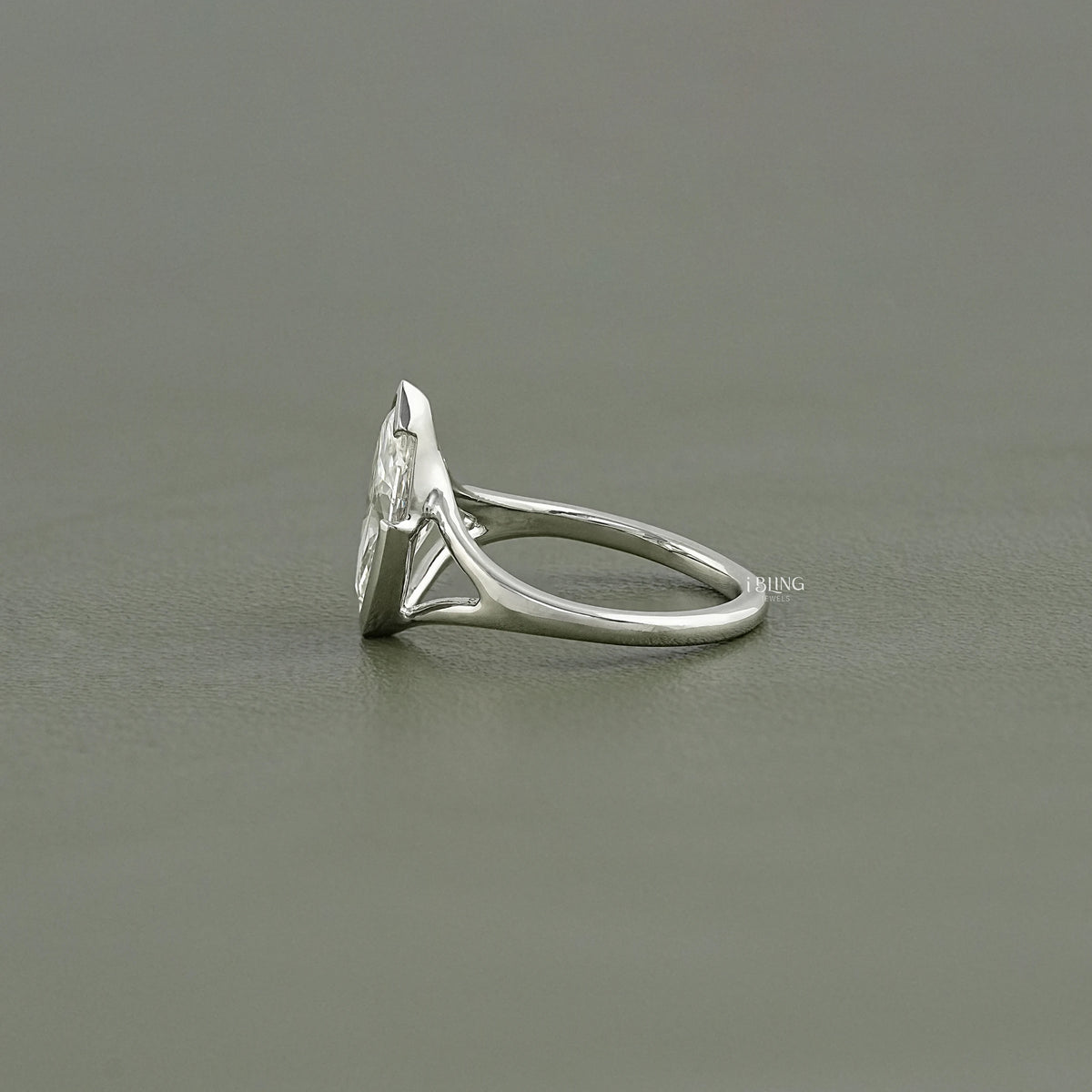 Marquise Lab Diamond Split Shank Solitaire Ring Solitaire Ring