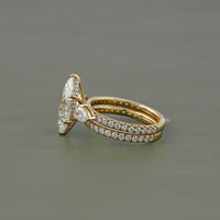 Marquise Lab Diamond Bridal Set Ring