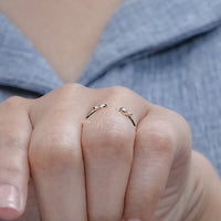 Two Stone Marquise Diamond Open Cuff Ring