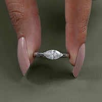 East West Set Marquise Diamond Solitaire Ring