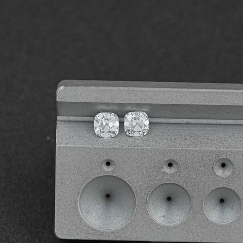 Old Mine Square Cushion CVD Diamond Matching Pair