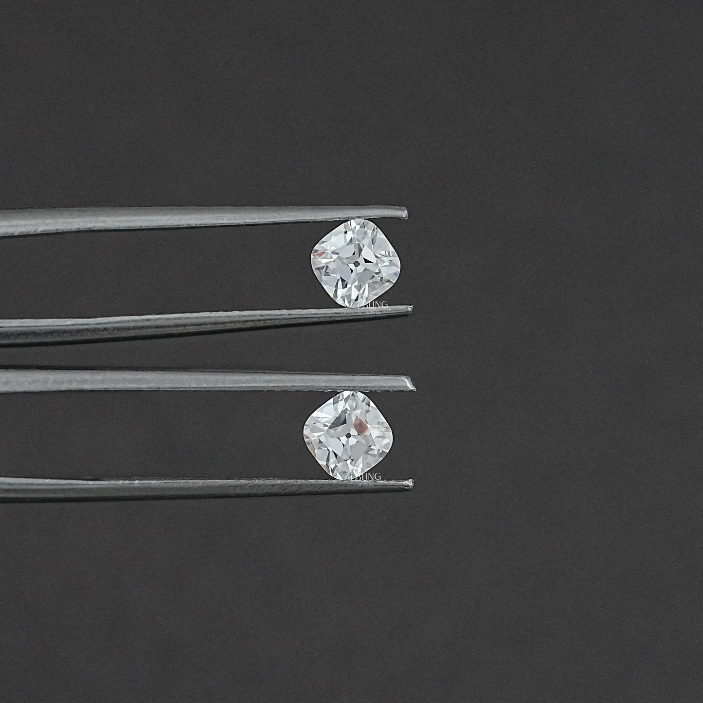 Old Mine Square Cushion CVD Diamond Matching Pair