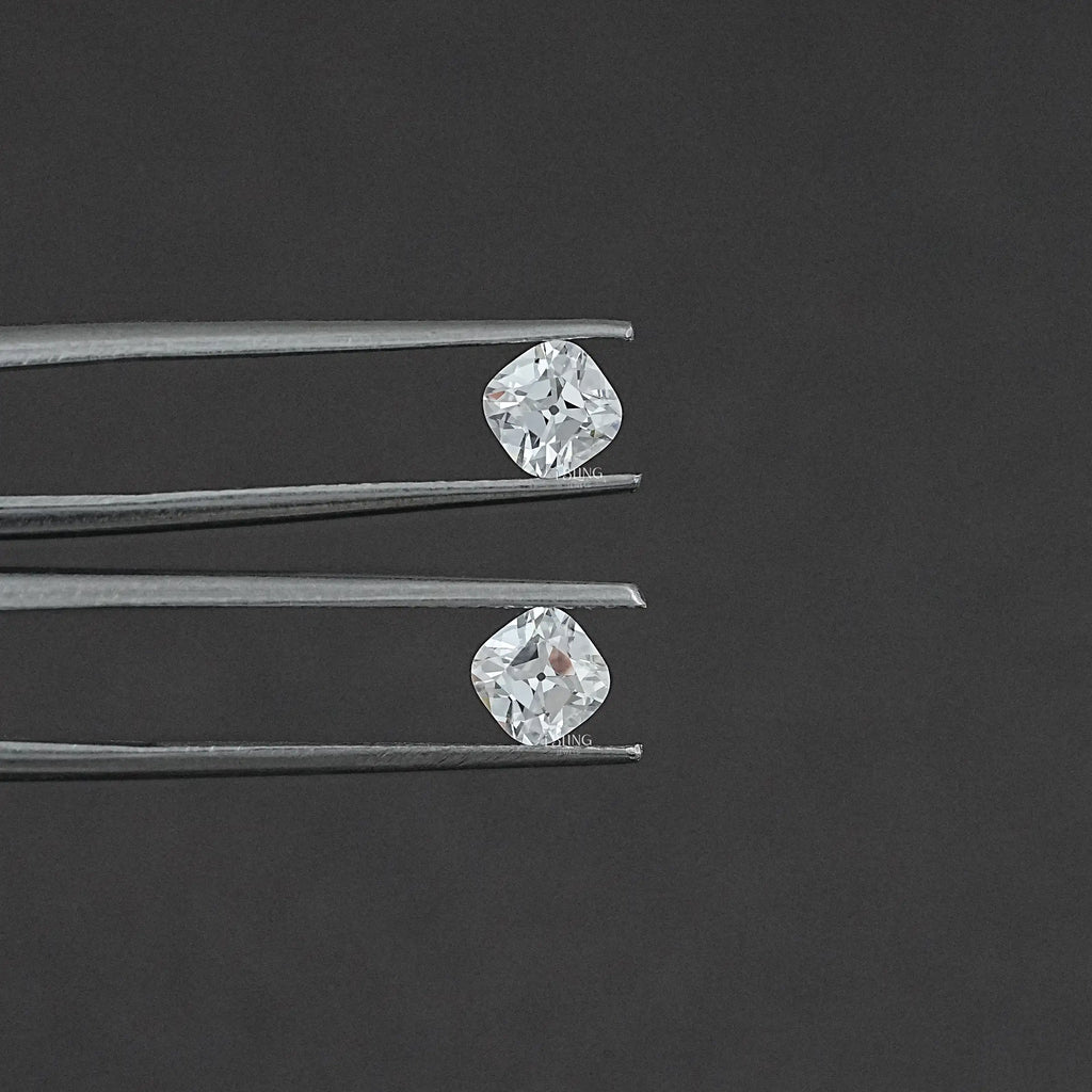 Old Mine Square Cushion CVD Diamond Matching Pair