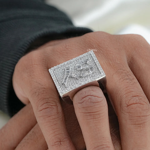 Baguette Cut Lab Grown Diamond Men's Band