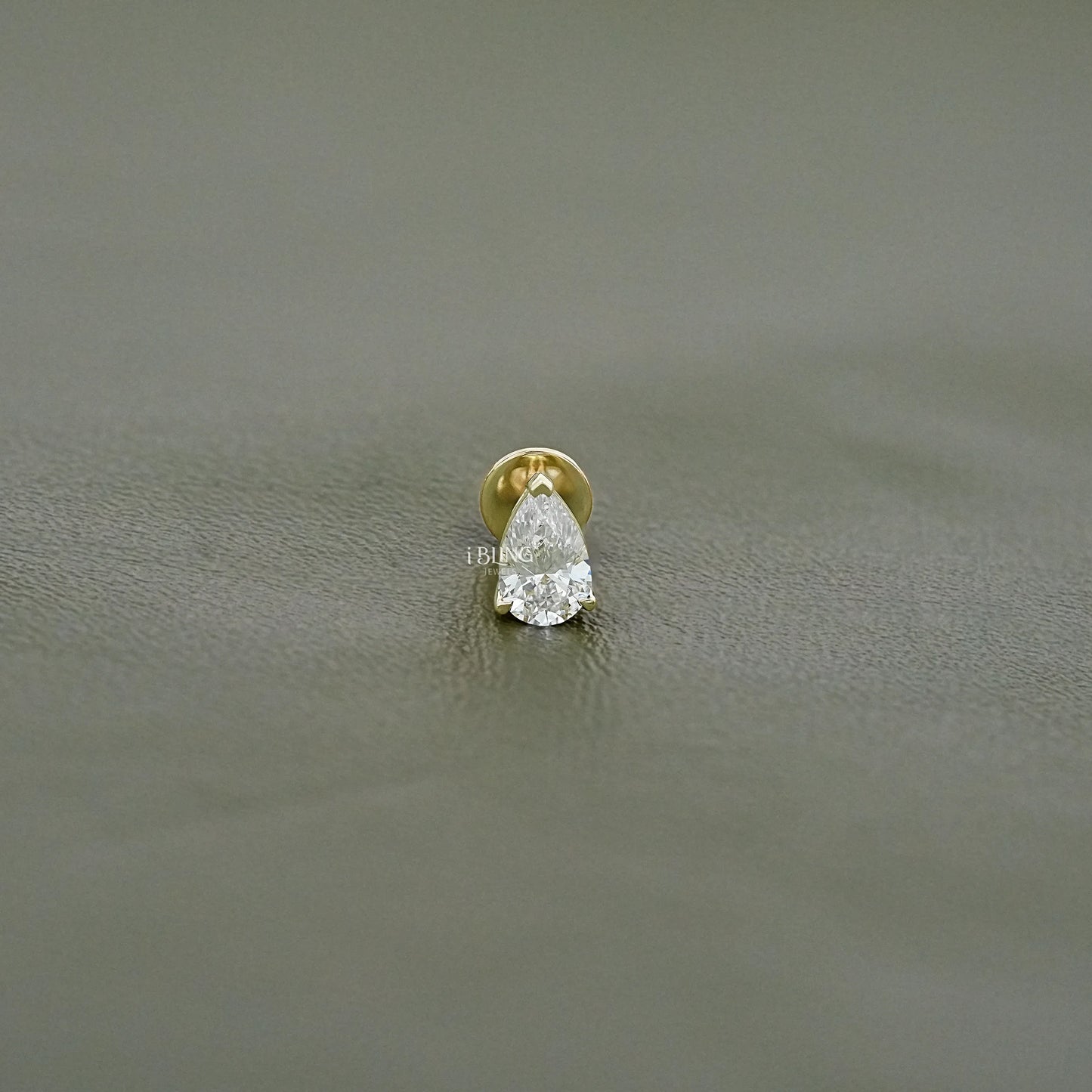 Pear Cut Lab Diamond Single Stud Men's Stud
