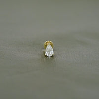 Pear Cut Lab Diamond Single Stud