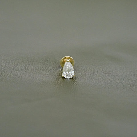 Pear Cut Lab Diamond Single Stud