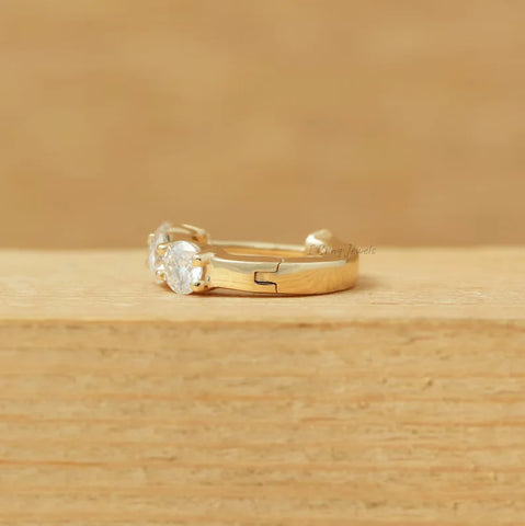 Round Cut Lab Diamond Men's Hoop Earrings