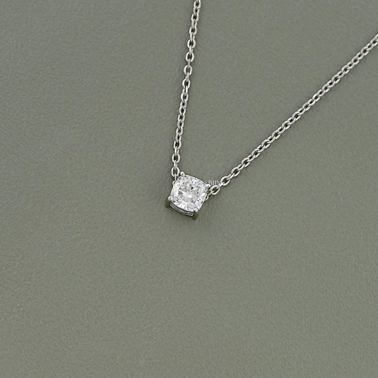 Square Cushion Lab Grown Diamond Solitaire Pendant Necklace Pendants