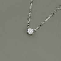 Square Cushion Lab Grown Diamond Solitaire Pendant Necklace