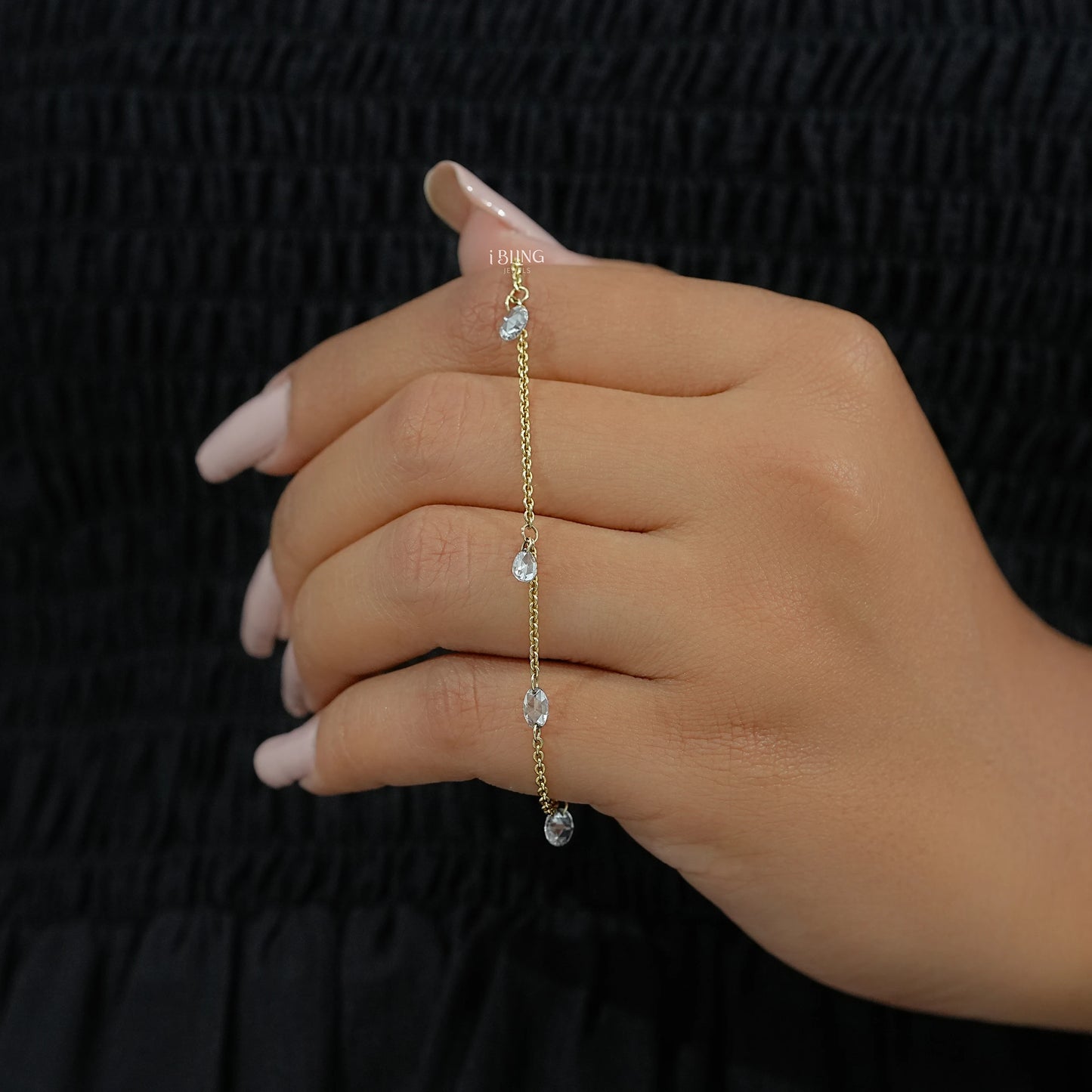 Multi Shape Rose Cut Diamond Station Bracelet