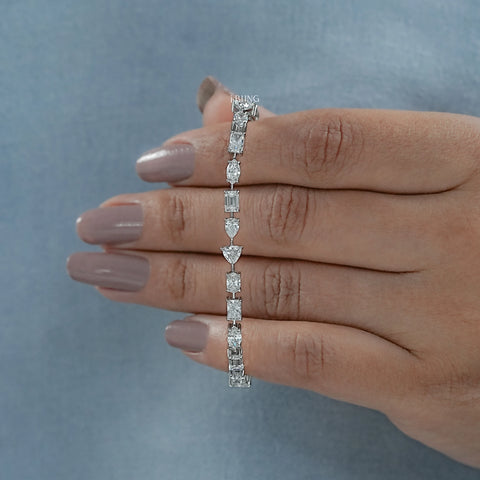 Multi Shape lab Diamond Tennis Bracelet