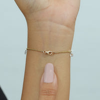 Multi Shape Rose Cut Diamond Station Bracelet