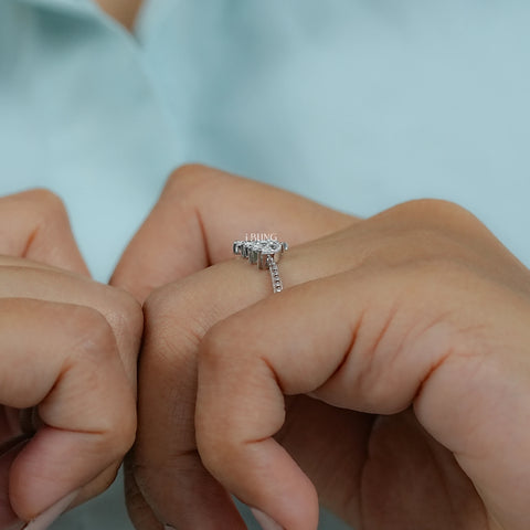 Marquise-Cut Lab Grown Diamond Curved Band