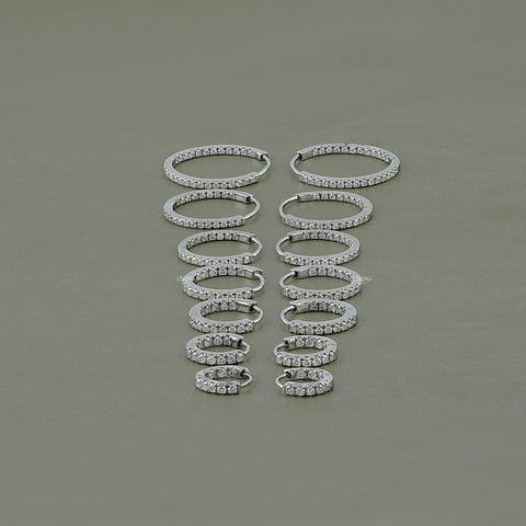 Round Moissanite In-Out Hoop Earrings
