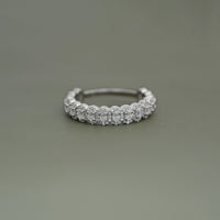 Oval Cut Moissanite Round Halo Eternity Wedding Band