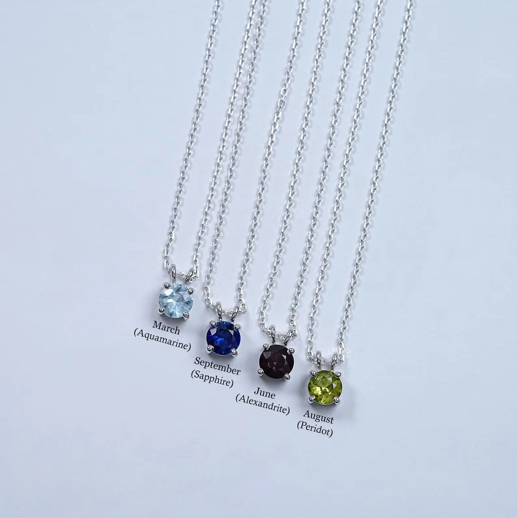 Solitaire Round Cut Gemstone Pendant