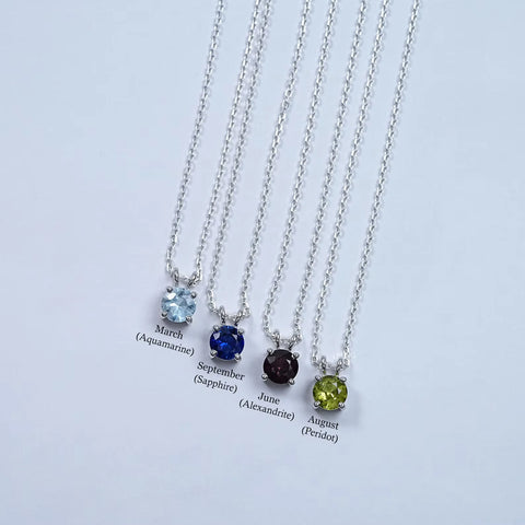 Solitaire Round Cut Gemstone Pendant