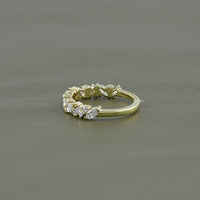 Multi Shape Lab Diamond Half Eternity Band