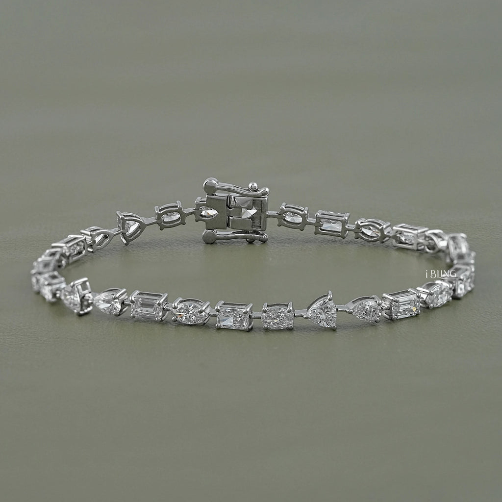Multi Shape lab Diamond Tennis Bracelet