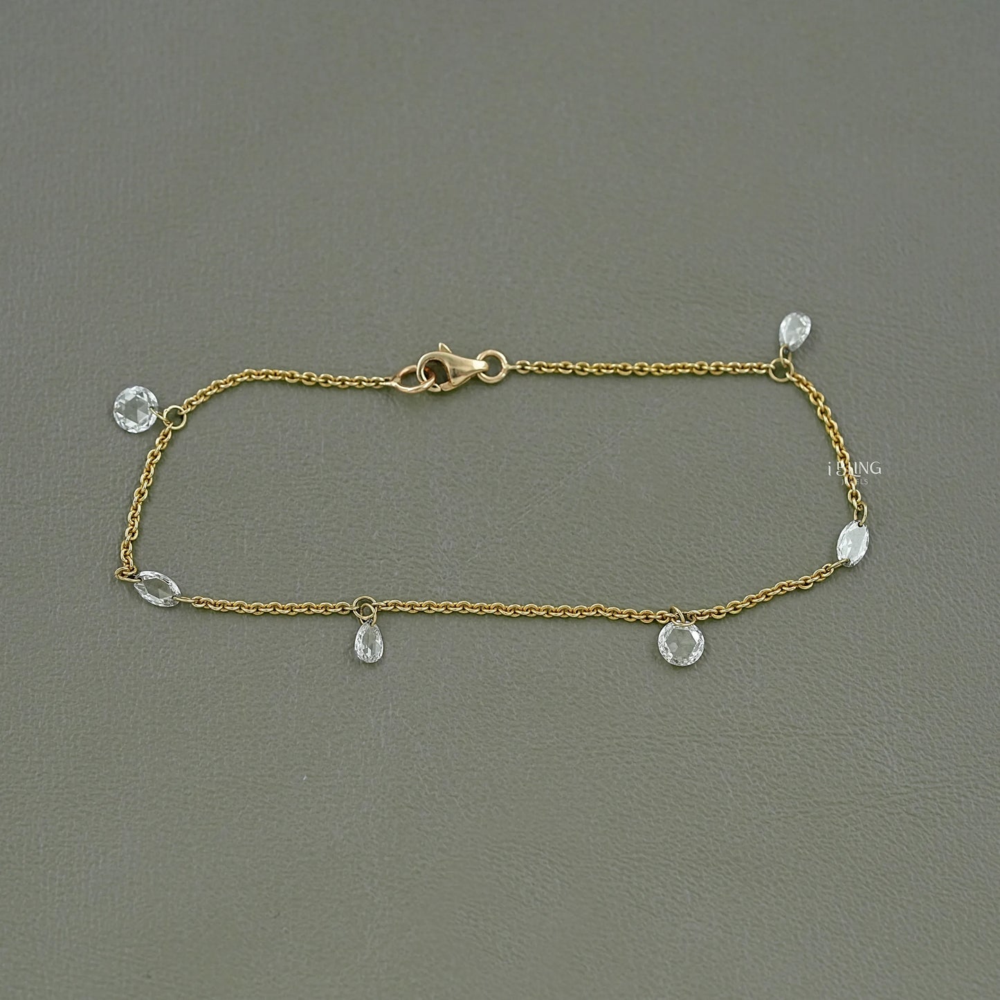 Multi Shape Rose Cut Diamond Station Bracelet