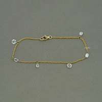 Multi Shape Rose Cut Diamond Station Bracelet