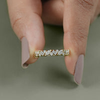 Multi Shape Lab Diamond Half Eternity Band