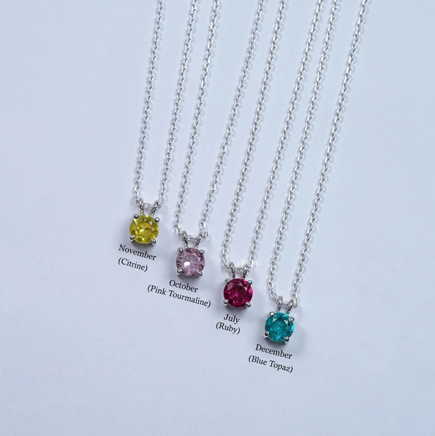 Solitaire Round Cut Gemstone Pendant
