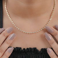 Round Lab Grown Diamond Tennis Necklace