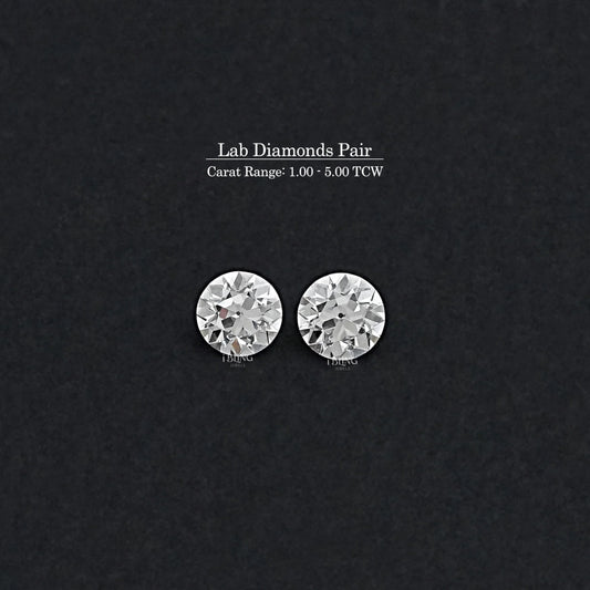 Old European Round Lab Grown Diamond Matching Pair
