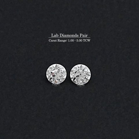Old European Round Lab Grown Diamond Matching Pair