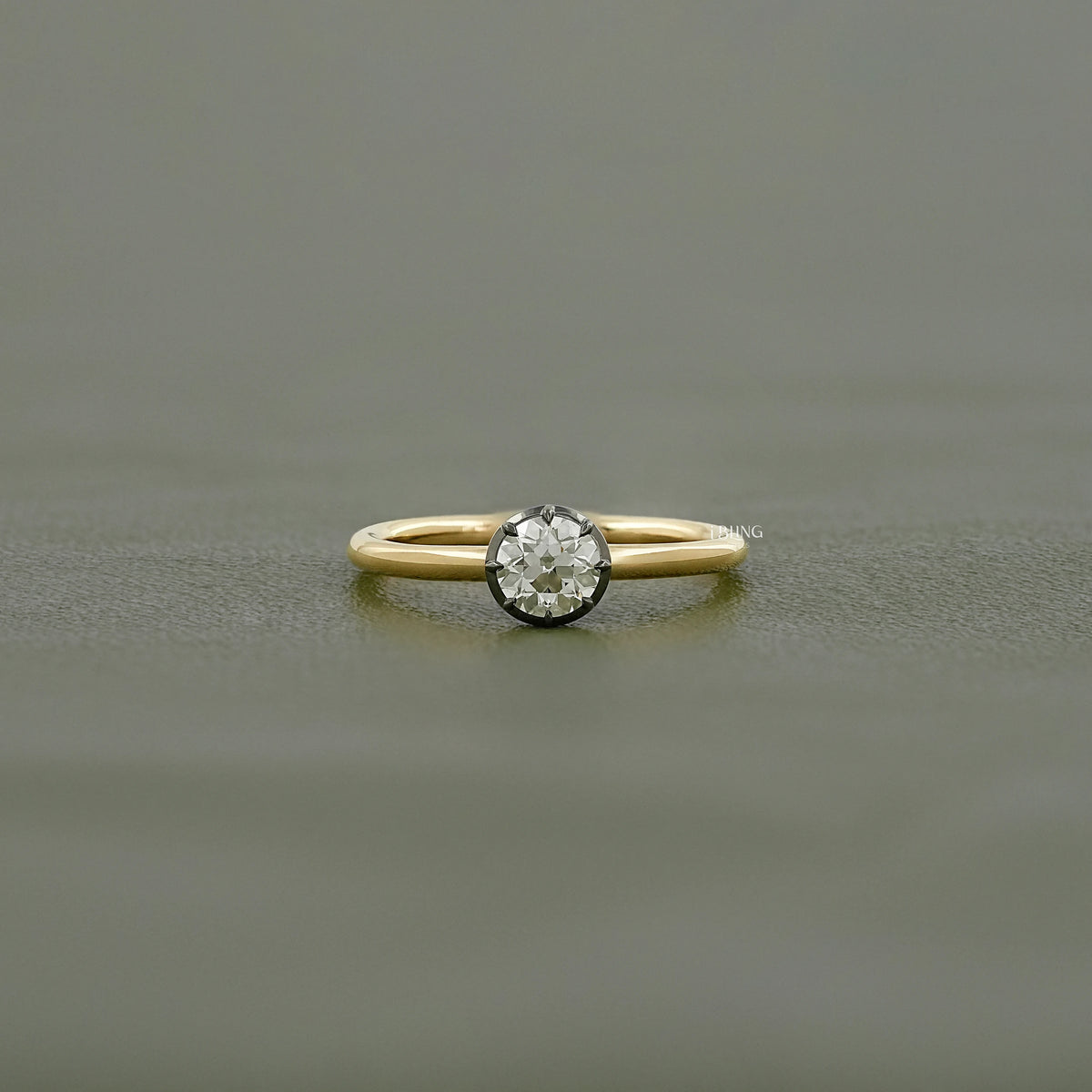Old European Round Cut Solitaire Engagement Ring