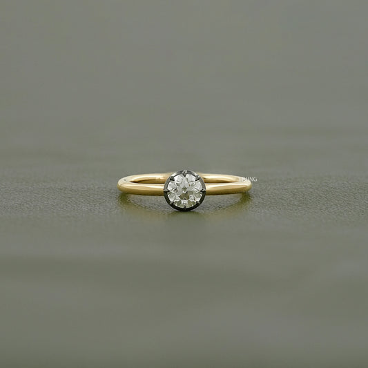 Old European Round Cut Solitaire Engagement Ring
