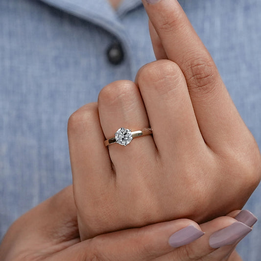 Old European Round Cut Solitaire Engagement Ring