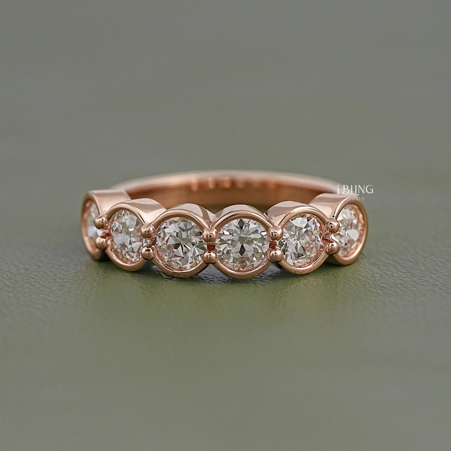 Bezel Set Round Cut Lab Grown Diamond Wedding Band