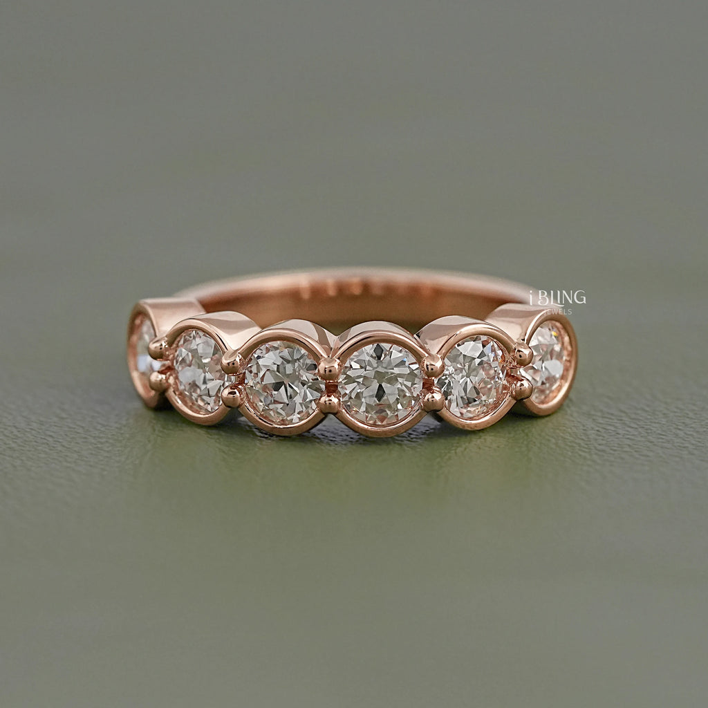 Bezel Set Round Cut Lab Grown Diamond Wedding Band