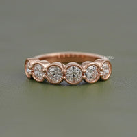 Bezel Set Round Cut Lab Grown Diamond Wedding Band
