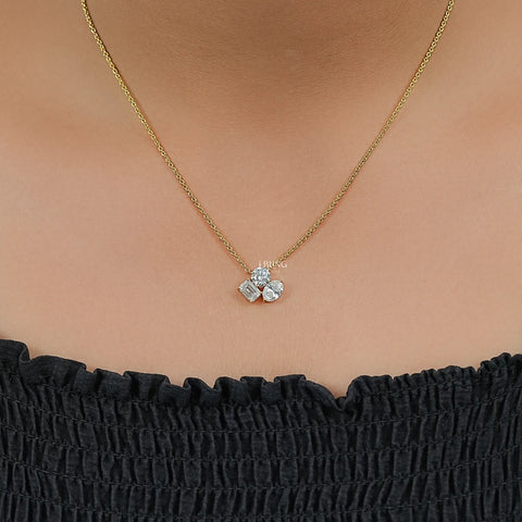 Three Stone Lab Grown Diamond Necklace
